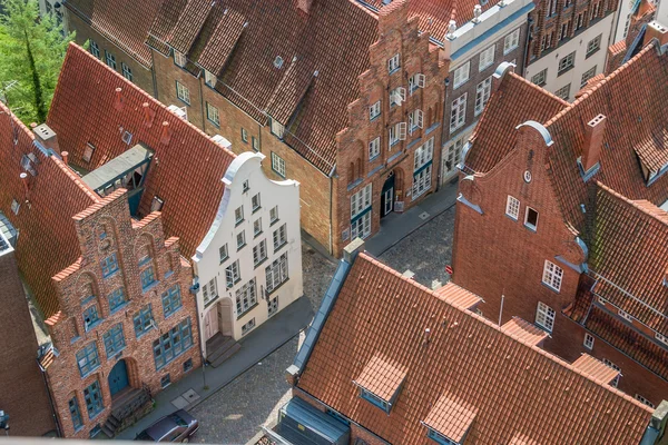 Luebeck maisons vue de dessus — Photo