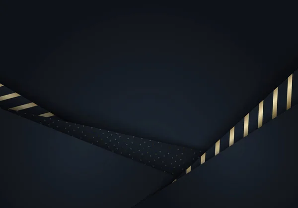 Элегантный Шаблон Абстрактный Фон Черная Бумага Художественный Слой Рисунком Золотые — стоковый вектор