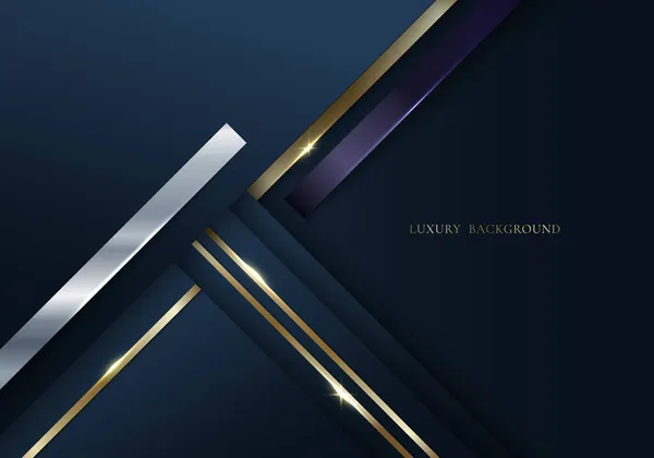 Formas Triângulos Azuis Abstratos Com Linhas Douradas Brilhantes Estilo Luxo — Vetor de Stock