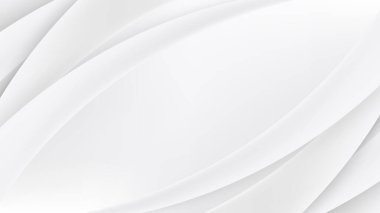 Banner web şablonu soyut beyaz kıvrımlı üst üste binen katman tasarımı temiz arkaplan. Vektör illüstrasyonu