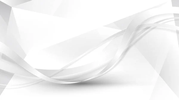 Abstrait White Ruban Wave Lines Low Polygon Background Illustration Vectorielle — Image vectorielle