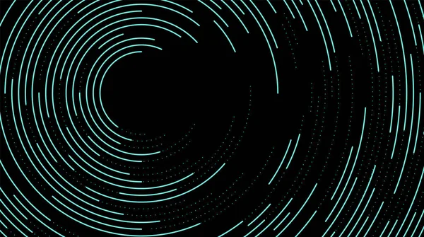 Абстрактная Технология Цифровых Футуристических Светящихся Синих Круговых Линий Динамических Частиц — стоковый вектор
