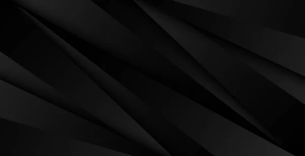 Abstraktes Moderne Schwarze Diagonalstreifen Schichten Geometrische Dreiecke Auf Dunklem Hintergrund — Stockvektor