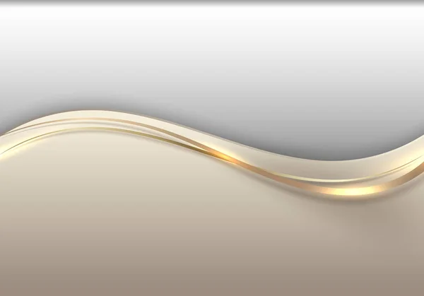 Abstract Template Elegante Gouden Golf Vorm Met Glanzende Gouden Lijn — Stockvector