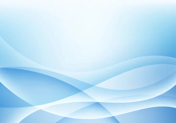 Abstract Blauwe Witte Gradiënt Golfvormen Overlappende Zachte Achtergrond Vectorillustratie — Stockvector