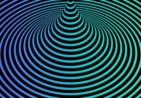 Abstract Blue Green Gradient Color Twisted Spiral Lines Optical Illusion — стоковый вектор