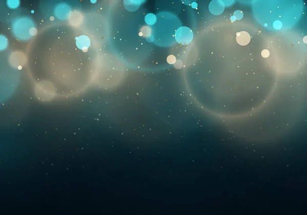 Abstract Soft Blue Blurred Bokeh Lightoing Effect Dark Background Vector — 图库矢量图片