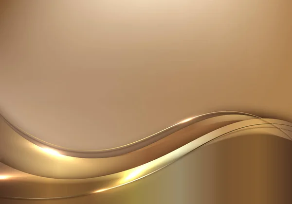 Abstract Template Elegant Golden Wave Shape Shiny Gold Line Sparkling — Archivo Imágenes Vectoriales