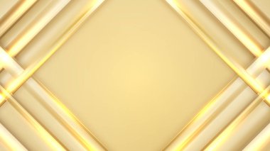 Soyut modern lüks altın arkaplan dekorasyonu altın çizgiler çapraz desen ve aydınlatma efekti. Vektör illüstrasyonu