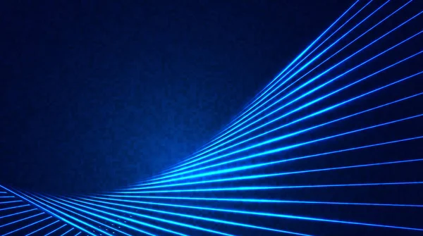 Concept Technologie Abstrait Lignes Néon Bleu Brillant Avec Effet Éclairage — Image vectorielle
