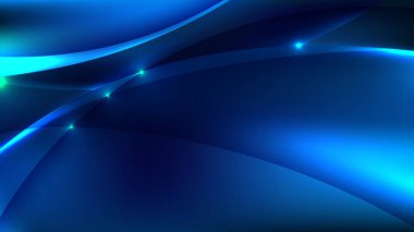 Soyut teknoloji mavi neon parlayan enerji ışığı etkisi koyu arkaplan üzerinde. Vektör illüstrasyonu