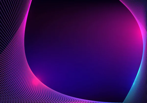 Concept Technologie Abstrait Bleu Rose Rayonnant Motif Lignes Couleurs Fluo — Image vectorielle