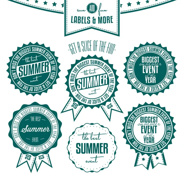 Set of summer events related vintage labels — Stock Vector