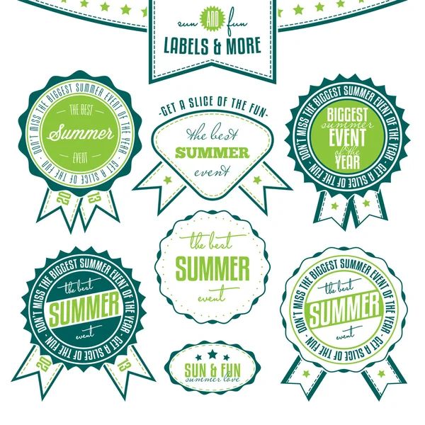 Set of summer events related vintage labels — Stock Vector