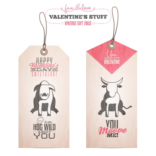 Set voor Valentijnsdag gift tags — Stockvector