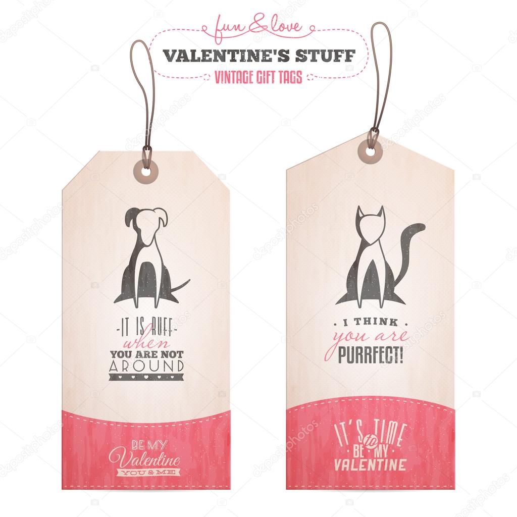 Set of Valentine's day gift tags