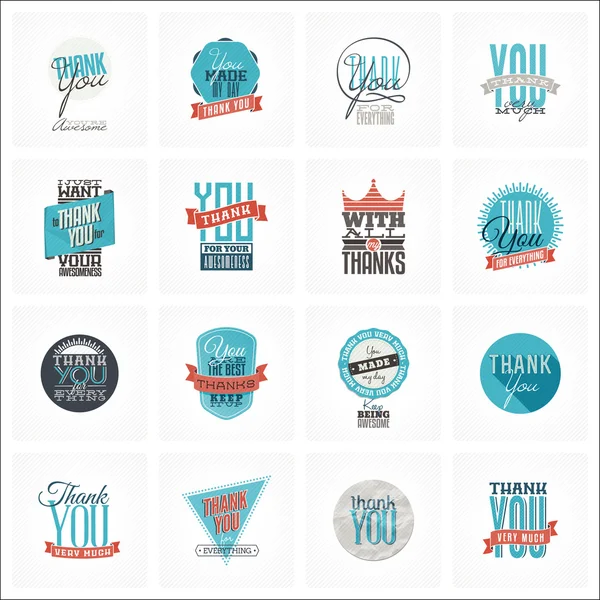 Colección de diseños de tarjetas de agradecimiento — Vector de stock
