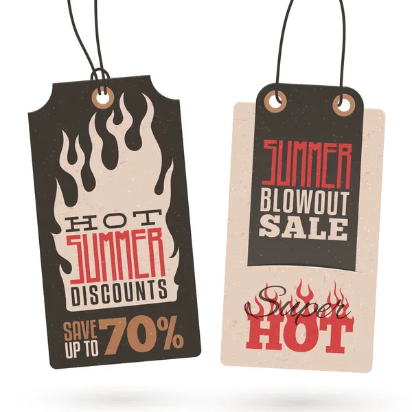 Summer Sales Hang Tags — Stock Vector