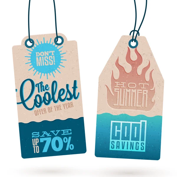 Summer Sales Hang Tags — Stock Vector