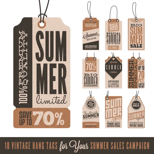 Summer Sales Hang Tags — Stock Vector