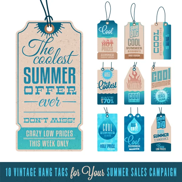 Summer Sales Hang Tags — Stock Vector