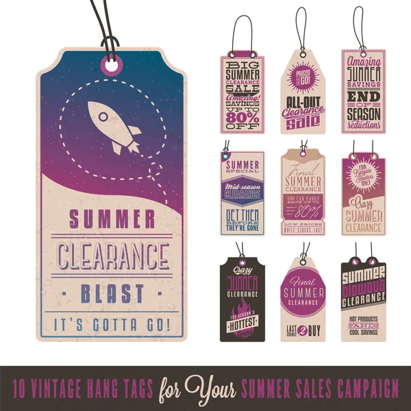 Summer Sales Hang Tags — Stock Vector