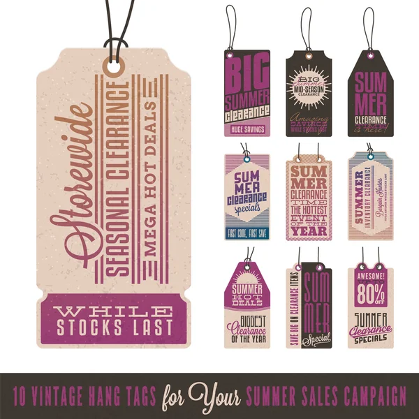 Summer Sales Hang Tags — Stock Vector