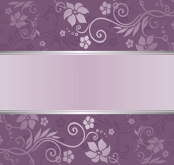 Violet and silver luxury vintage wallpaper with copyspace — Stock Vector