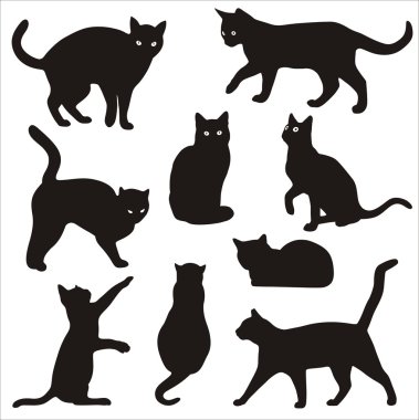 kedilerin Silhouettes
