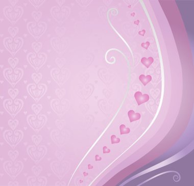 pembe ve mor Sevgililer kartı arka plan