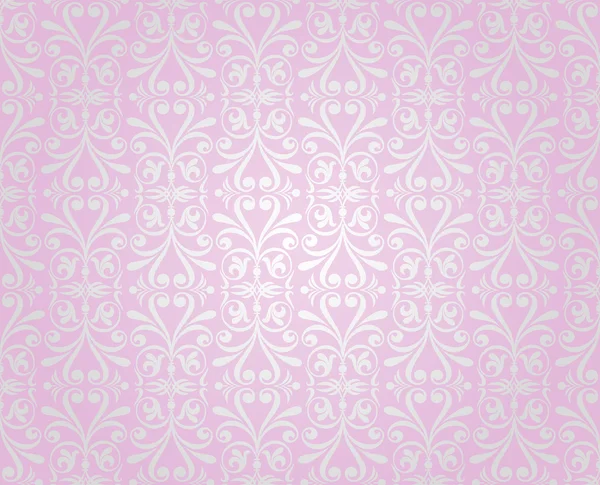 ピンク ・銀のビンテージ壁紙 — ストックベクタ
