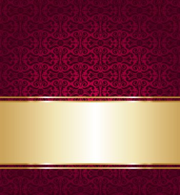 Kırmızı ve altın lüks duvar kağıdı