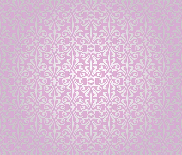 Rosa & silber vintage wallpaper hintergrund design — Stockvektor