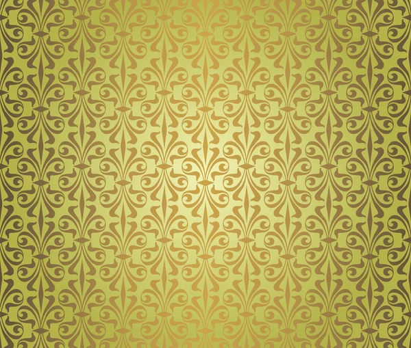 緑・茶色のビンテージ壁紙のデザイン — ストックベクタ