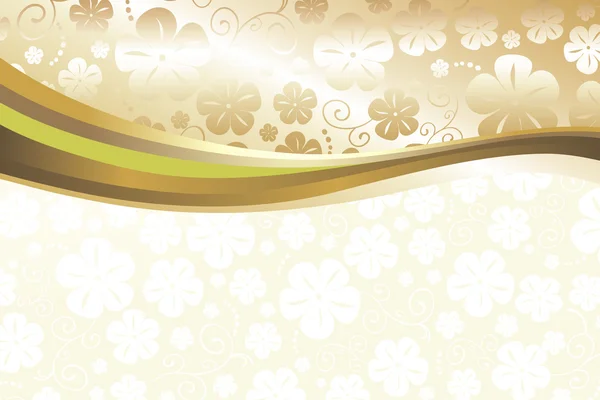 Anniversaire carte d'or floral — Image vectorielle