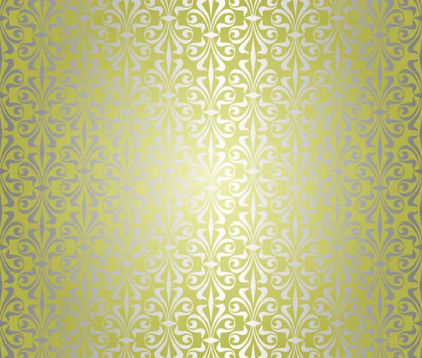 Green & silver vintage wallpaper design — Stock Vector