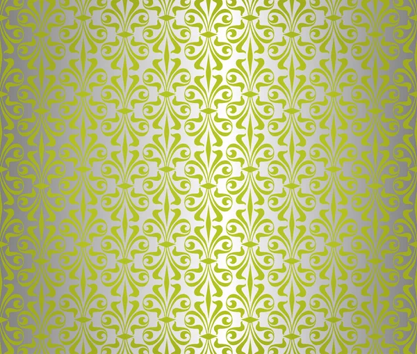 Green & silver vintage wallpaper design — Stock Vector