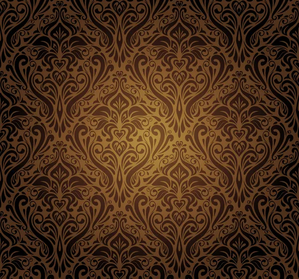 Donkere bruine vintage wallpaper ontwerp — Stockvector