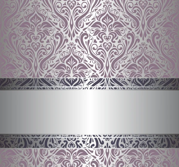 Violeta y plata fondo de pantalla vintage — Vector de stock