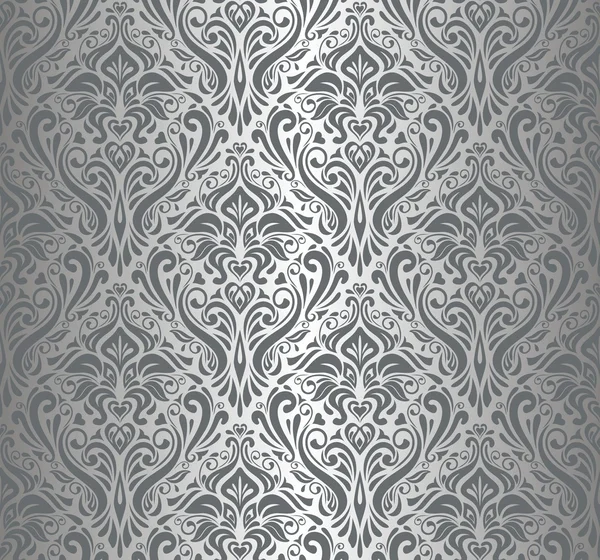 Zilveren luxe vintage wallpaper — Stockvector