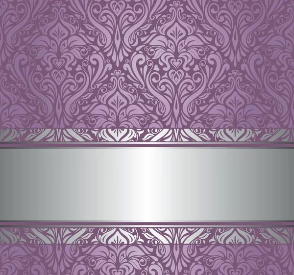 Violeta & prata vintage papel de parede — Vetor de Stock