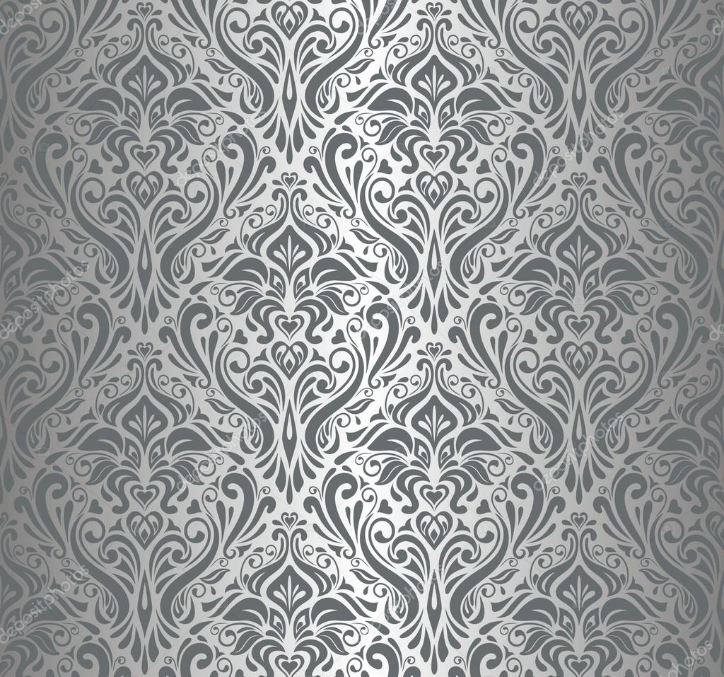Silver luxury vintage wallpaper — Stock Vector © erinvilar 23884893