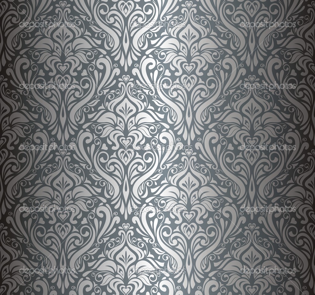 Silver luxury vintage wallpaper — Stock Vector © erinvilar 23884917