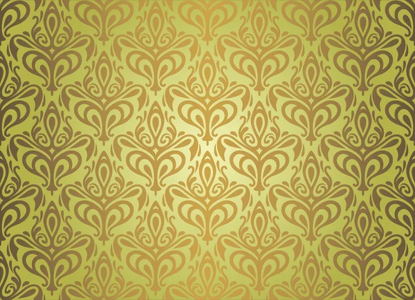 Groene & bruin vintage wallpaper ontwerp — Stockvector