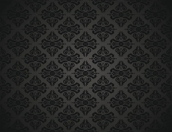 Preto vintage wallpaper fundo design — Vetor de Stock