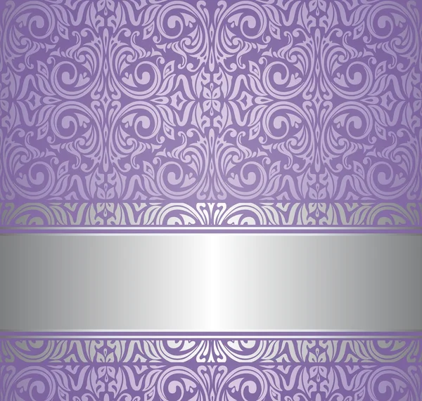 Violet & zilveren vintage wallpaper — Stockvector
