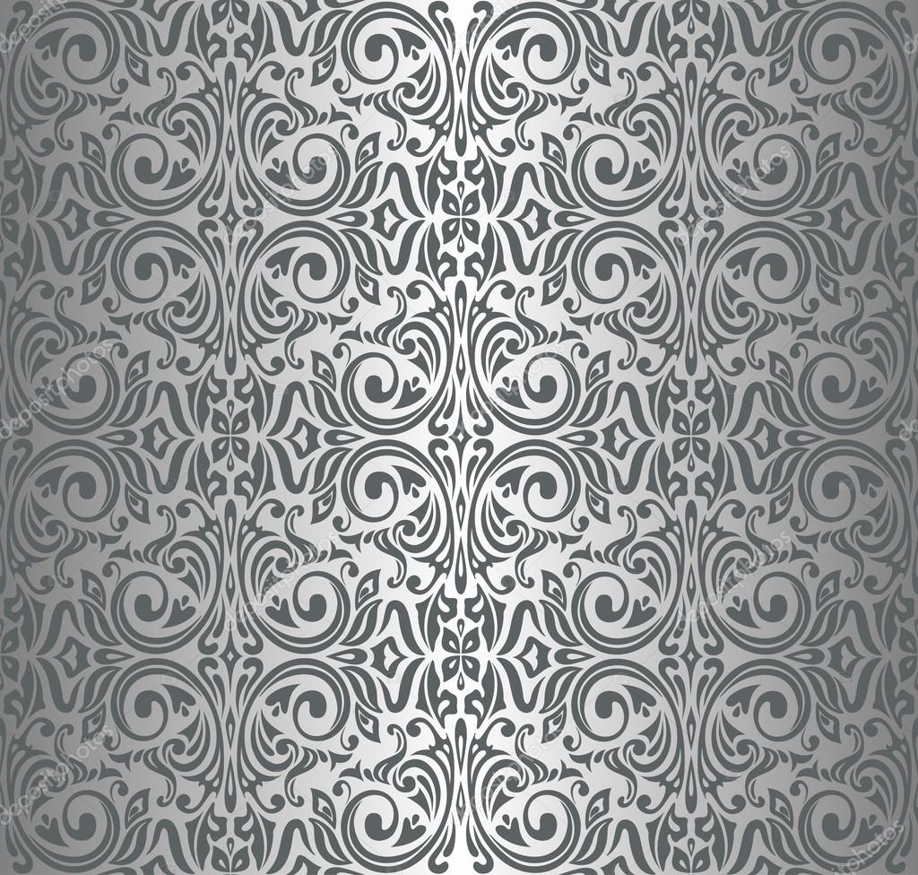 Silver luxury vintage wallpaper — Stock Vector © erinvilar 24124331