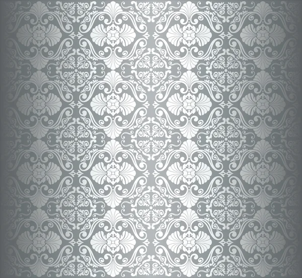 Zilveren luxe vintage wallpaper — Stockvector