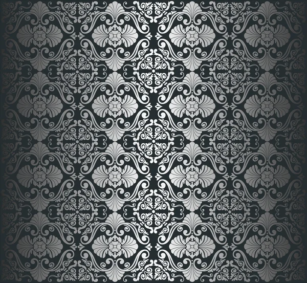 Zilveren luxe vintage wallpaper — Stockvector