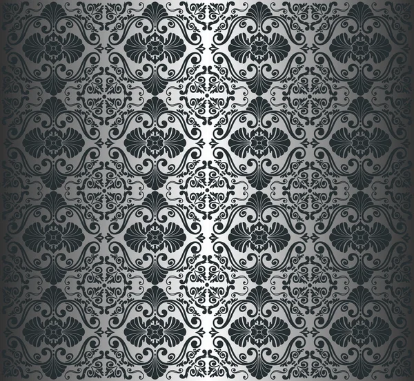 Zilveren luxe vintage wallpaper — Stockvector